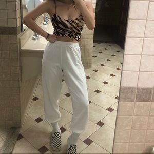 Size 4 white sweatpants from misguided